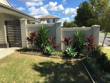 brick rendered fence